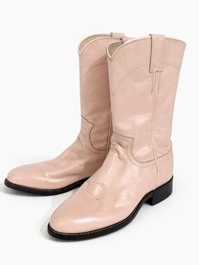 Vintage Justin pink leather cowboy, coastal cowgirl boots. Festival wear- 7